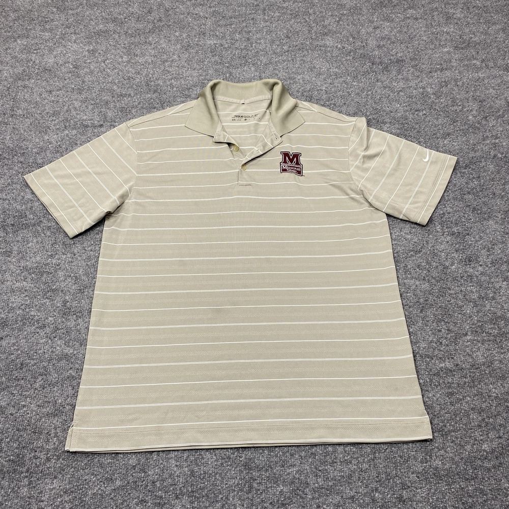 Missouri State Bears Polo Shirt Mens Medium Beige NCAA Golf Nike Dri-FIT